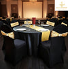 Banquet Chair Black with Golden Ribbon