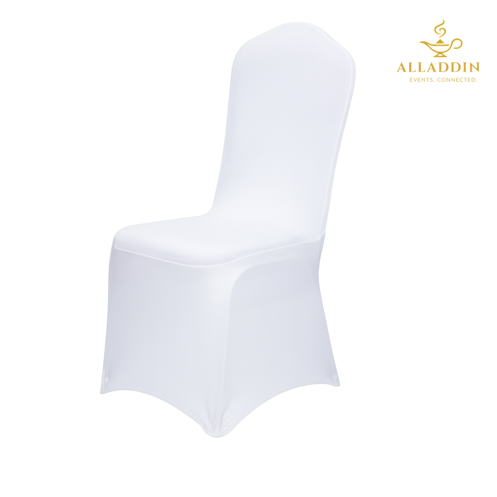 Banquet Chair with White Stretch Cover