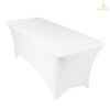 Buffet Table with White Stretch Cover