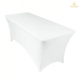 Buffet Table with White Stretch Cover