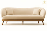 Chloe 3-Seater Sofa Velvet with Gold Stainless Steel Legs