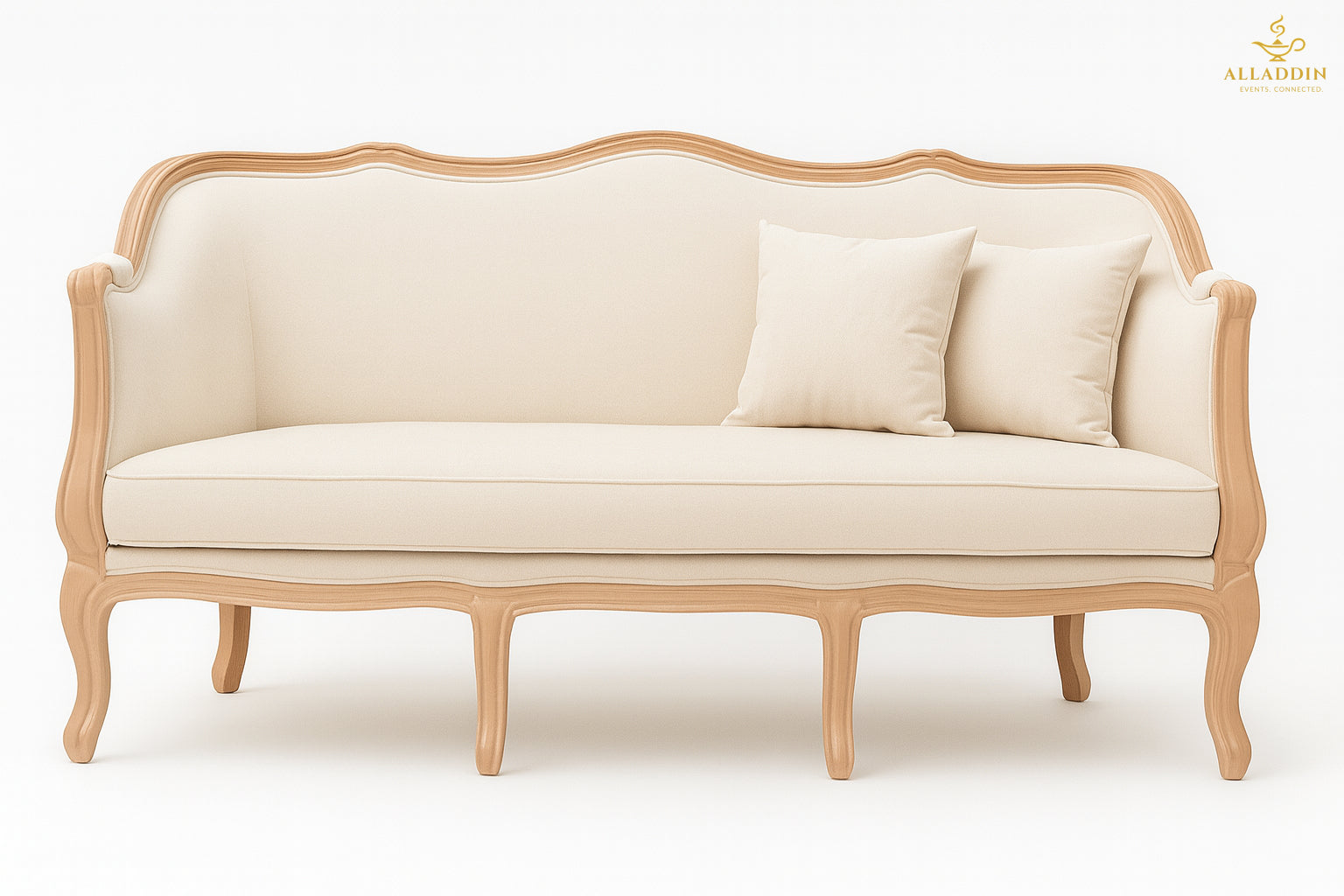 Classic 3-Seater Wooden Sofa
