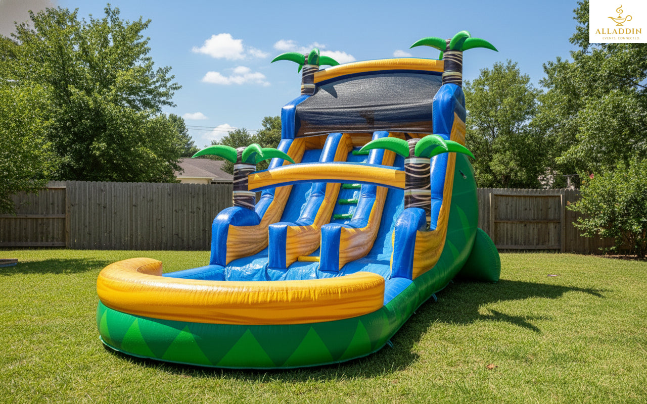 Double Jungle Water Fun Slide