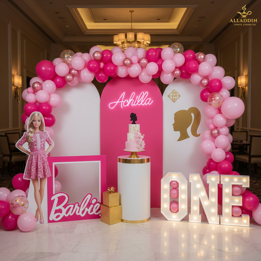 Pink & White Barbie Gold Glam Party
