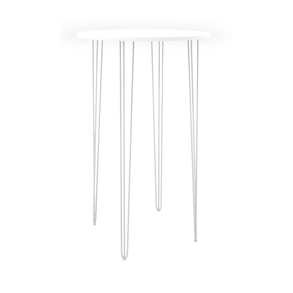 Hairpin Cocktail Table Round - White