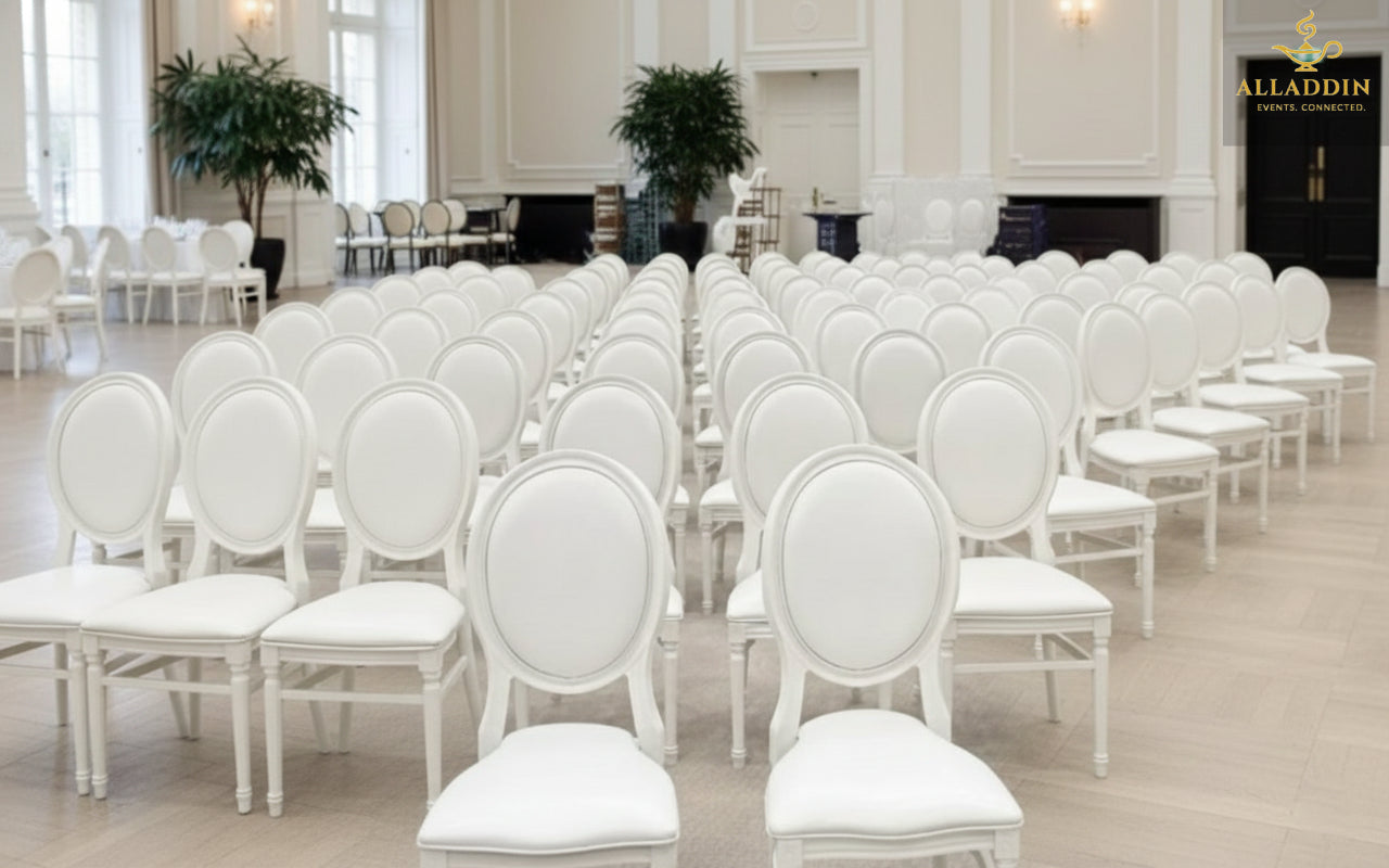 Louis Resin Chair Clear Oval Back White