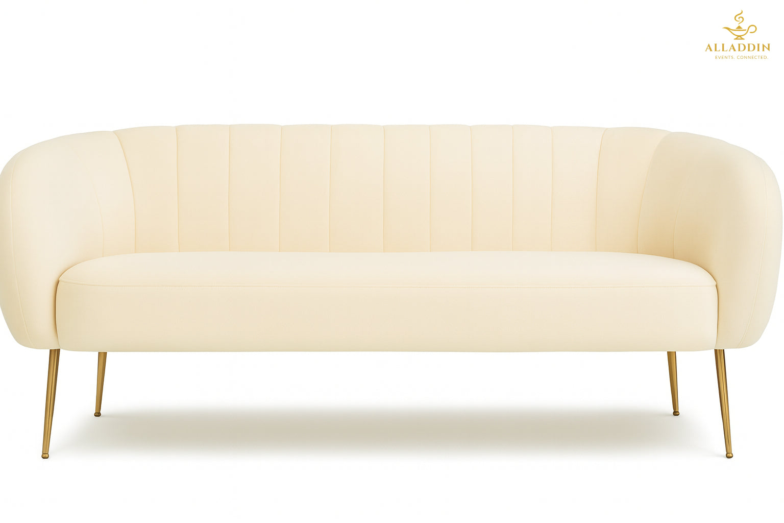 Melrose 3-Seater Sofa Beige Velvet