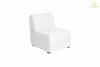 Single Seater White Leather Sofa