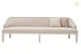 Sleek 3-Seater Creamy Velvet Sofa