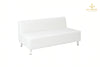 3 Seaters White Leather Sofa