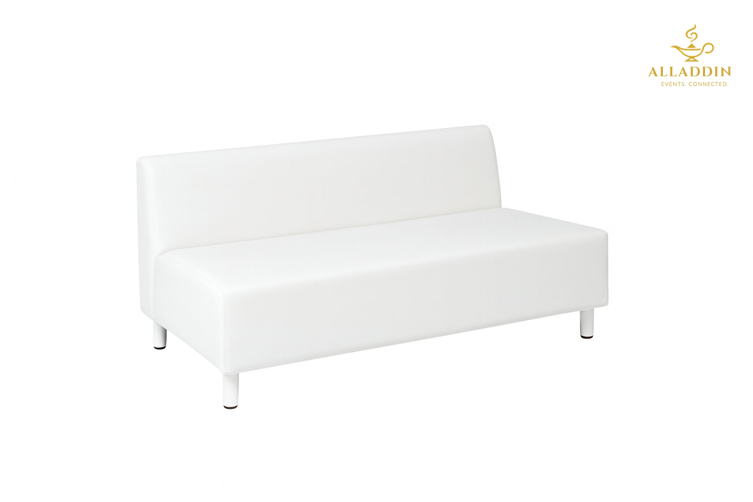 3 Seaters White Leather Sofa