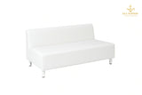 3 Seaters White Leather Sofa