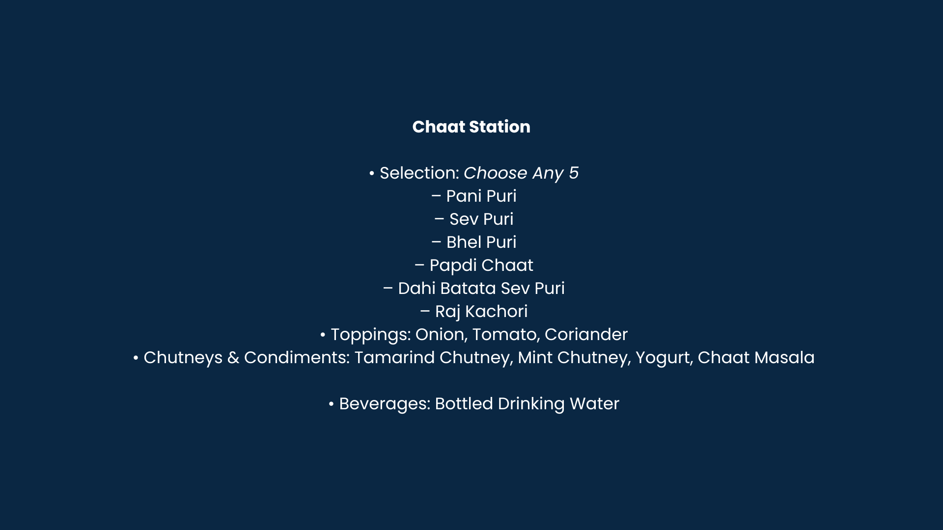 Signature Indian Chaat Live Station by Alladdin