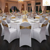 Banquet Chair White with Golden Ribbon