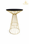 Black Wired Metal Gold Cocktail Table