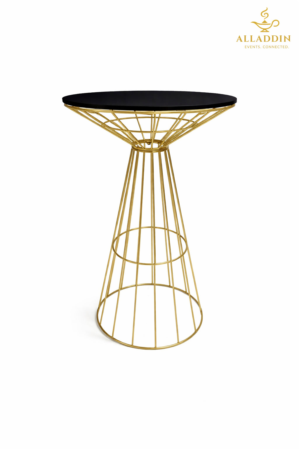 Black Wired Metal Gold Cocktail Table