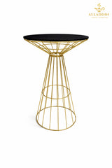 Black Wired Metal Gold Cocktail Table