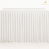 Buffet Table with White Skirting Cover