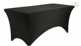Buffet Table with Black Stretch Cover