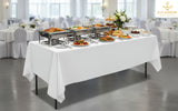 Buffet Table with White Cover