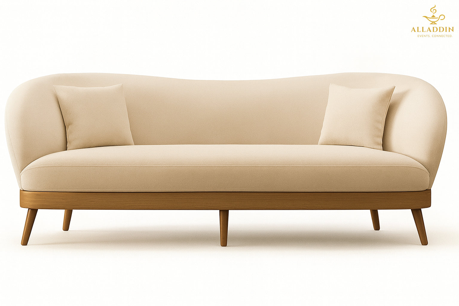 Chloe 3-Seater Sofa Velvet with Gold Stainless Steel Legs