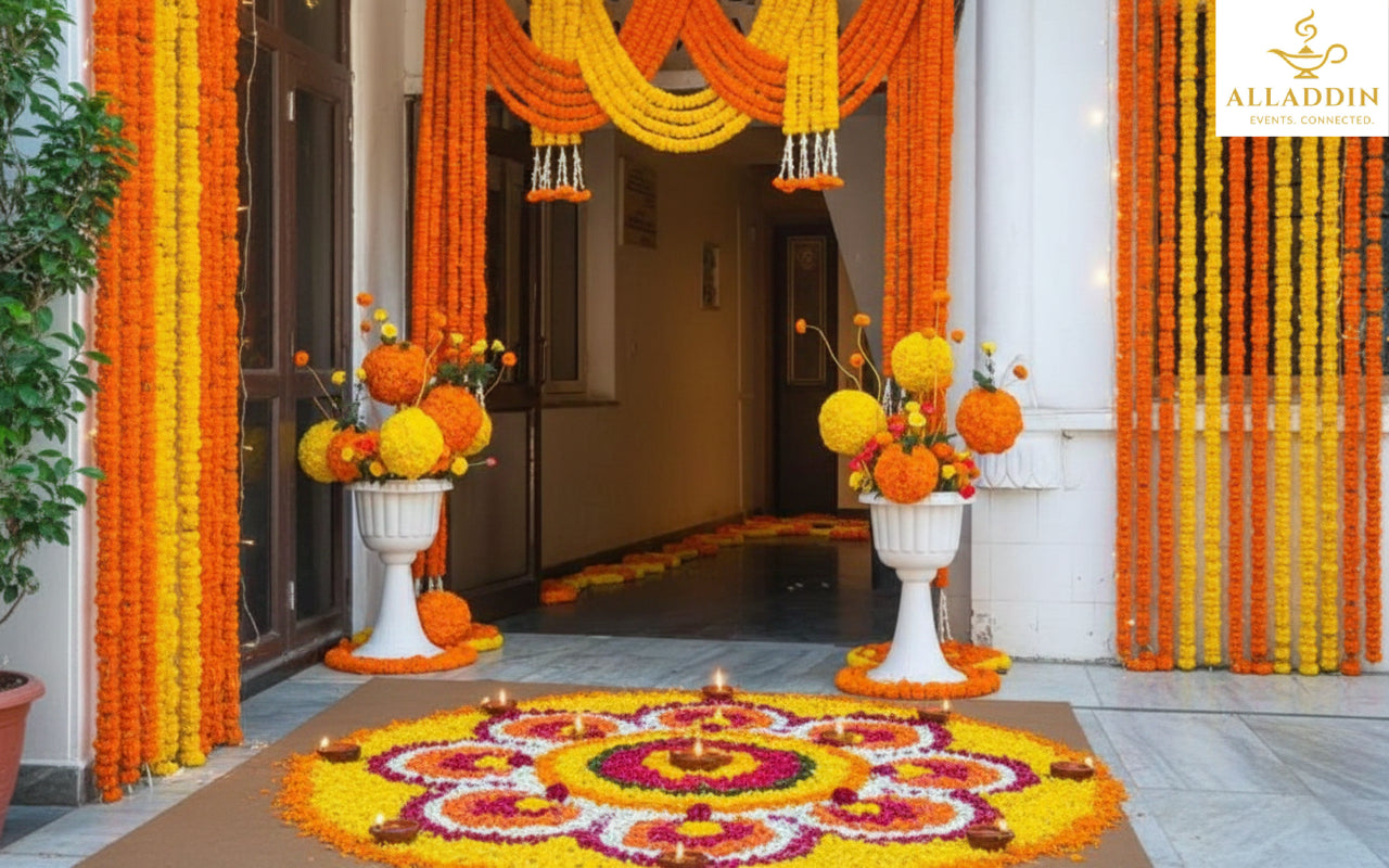 Diwali Marigold Entrance Decoration