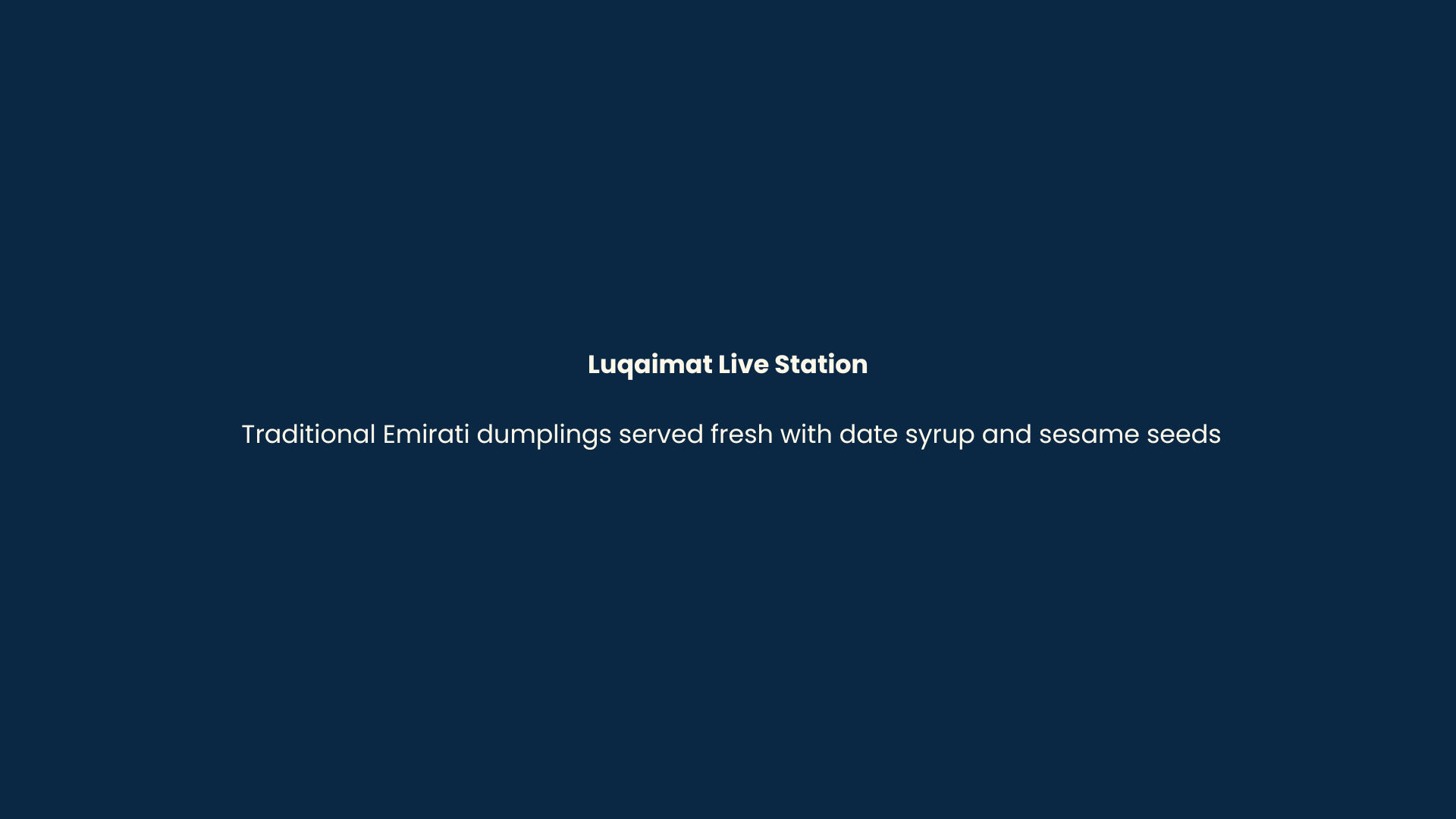 Emirati Luqaimat Live Cooking Station by Bait Al Arab