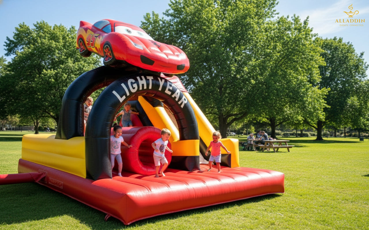 Ferrari Car-Themed Combo Bouncy Castle