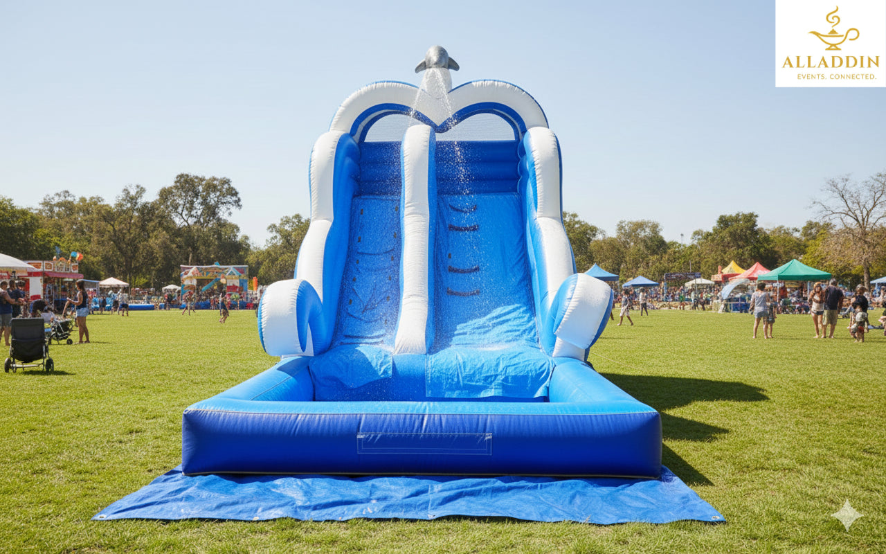 Blue Fish-Themed Water Slide