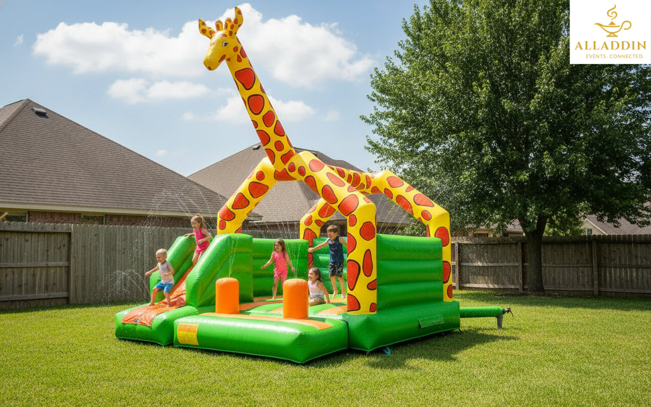 Giraffe-Themed Bouncy Castle