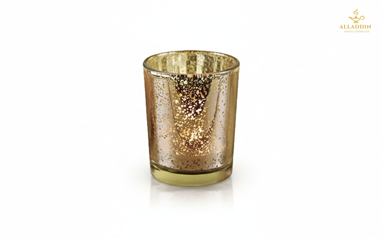 Golden Glass Cup Candle Holder