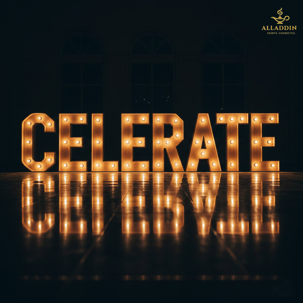 Large Wooden Marquee Letter with Lights