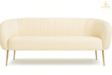 Melrose 3-Seater Sofa Beige Velvet