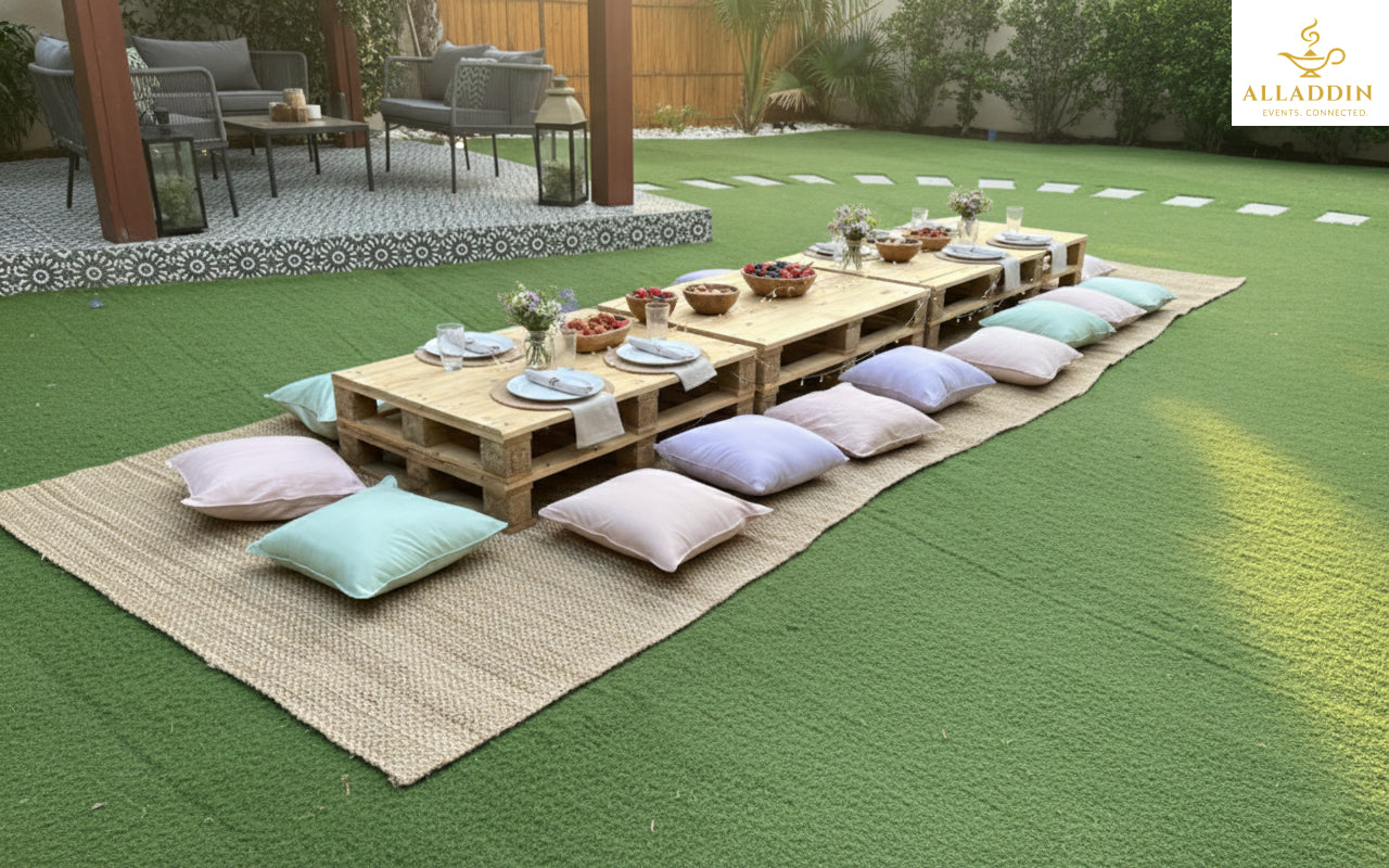 Rustic Pallet Picnic Setup