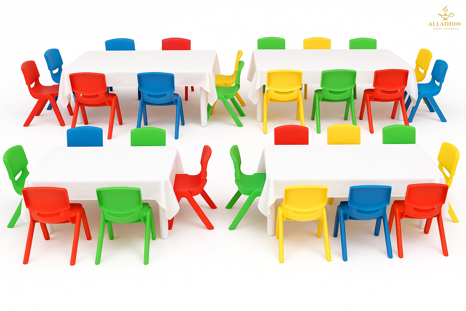 Plastic Table and Chair Set for 20 Kids