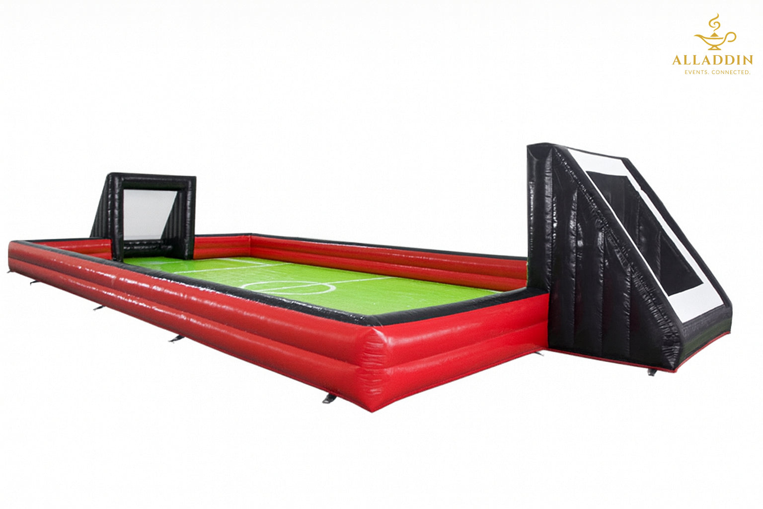 Red Soapy Football Field Setup