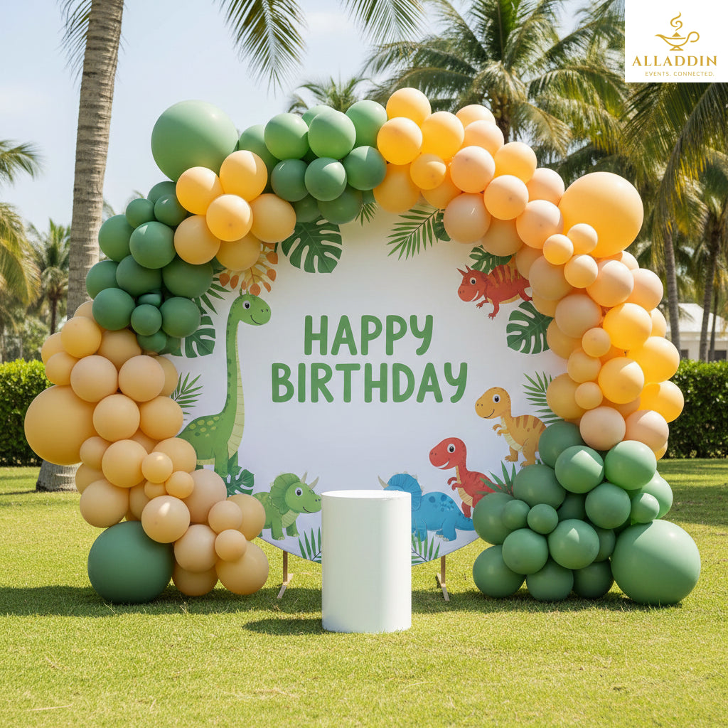 Round Dinosaur-Themed Setup