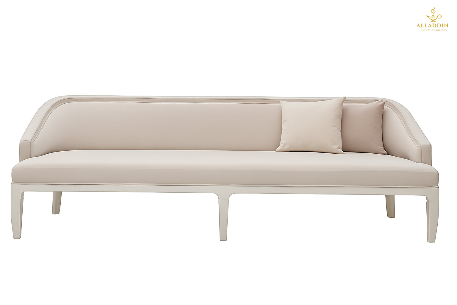 Sleek 3-Seater Creamy Velvet Sofa