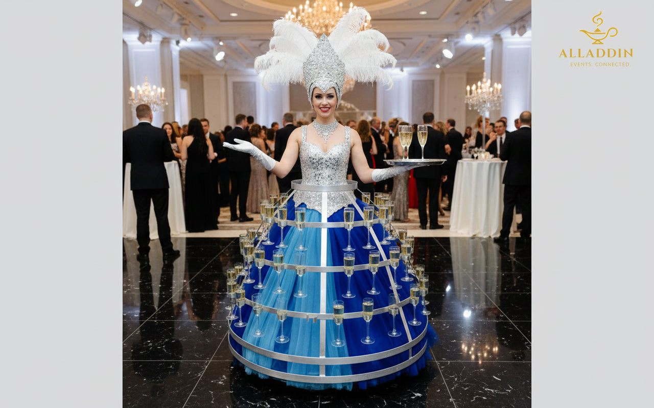 Strolling Champagne Service Lady