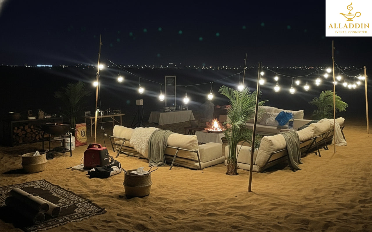 The Tropical Glamp Seating Setup