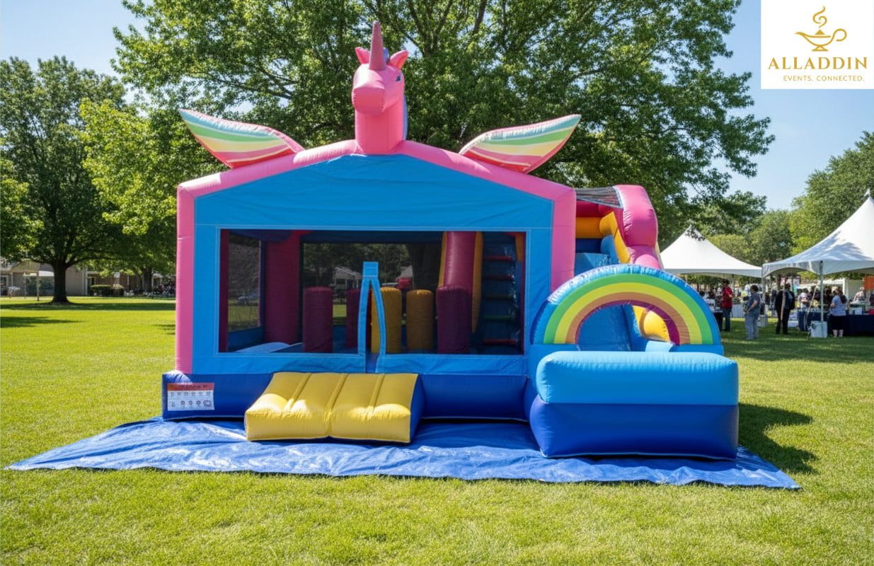 Unicorn Combo Bouncy Castle