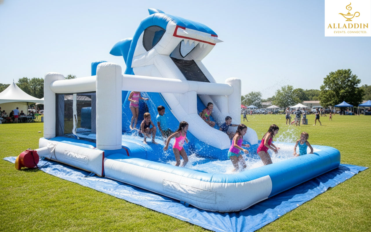 White Water Splash Bouncy with Slide