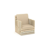 Natural Woody Sofa One Seater - Beige