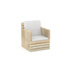 Natural Woody Sofa One Seater - White