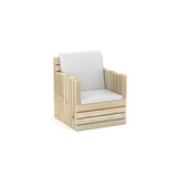 Natural Woody Sofa One Seater - White