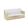 Natural Woody Sofa Three Seater - White