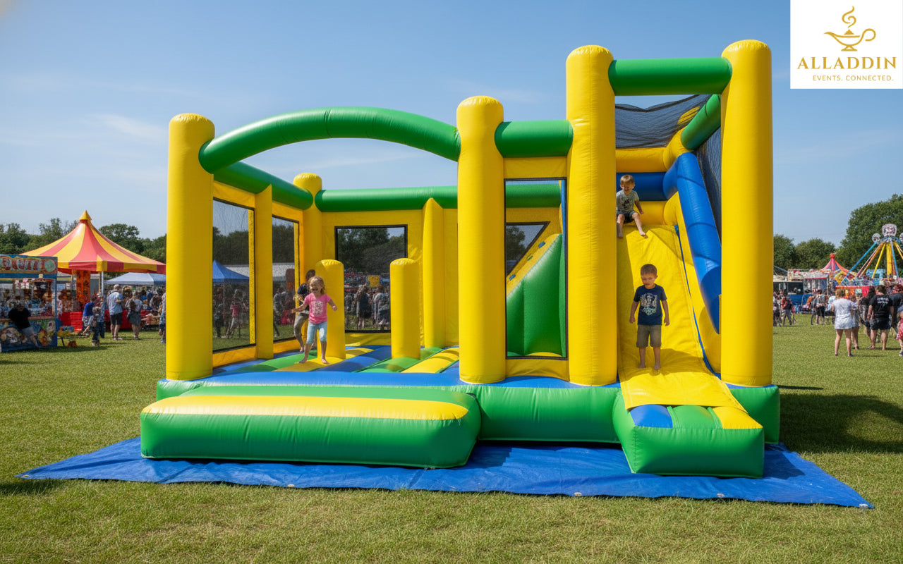 Yellow and Green Bouncy Castle